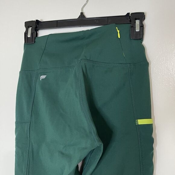 Fabletics trinity green scuba ankle zip high waist side pocket leggings small - Picture 4 of 8